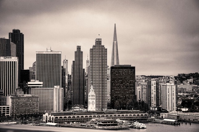 San Francisco view from the Bay Bridge